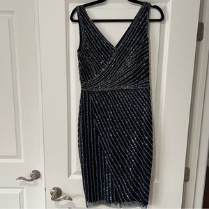 Adrianna Papell Beaded Mesh Dress US size 6